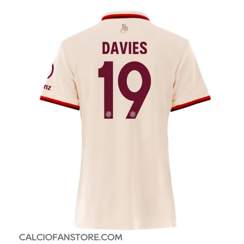 Maglia Calcio Bayern Munich Alphonso Davies #19 Terza Divisa Donna 2024-25 Manica Corta